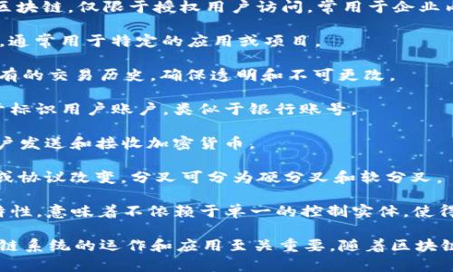 区块链是一种创新技术，涉及多个专有名词和术语。以下是一些区块链相关的关键名词：

1. **区块 (Block)**：区块是区块链中的基本数据结构，每个区块包含一组交易记录及相关的元数据，如时间戳和前一个区块的哈希值。

2. **链 (Chain)**：链是由多个区块按时间顺序连接而成的，形成了一个不可更改的交易记录。

3. **节点 (Node)**：在区块链网络中，节点是参与网络维护和数据传输的计算设备。每个节点都拥有一份完整或部分的区块链副本。

4. **矿工 (Miner)**：矿工是专门通过解决复杂数学题来验证交易并打包新块的人或设备。矿工通常会获得交易手续费和新生成的加密货币作为奖励。

5. **哈希 (Hash)**：哈希是将任意数据通过哈希函数转化为固定长度字符串的过程，通常用于确保数据的完整性。

6. **共识机制 (Consensus Mechanism)**：共识机制是区块链网络中用于达成一致的一套协议，包括工作量证明 (PoW)、权益证明 (PoS) 等。

7. **智能合约 (Smart Contract)**：智能合约是自动执行、不可更改的程序代码，存储在区块链上，用于在满足特定条件时自动执行合约条款。

8. **公开链 (Public Blockchain)**：公开链是任何人都可以参与、查看和验证的区块链，例如比特币和以太坊。

9. **私有链 (Private Blockchain)**：私有链是由特定组织控制的区块链，仅限于授权用户访问，常用于企业内部管理。

10. **代币 (Token)**：代币是基于现有区块链平台发行的数字资产，通常用于特定的应用或项目。

11. **账本 (Ledger)**：区块链实际上是一种分布式账本，记录了所有的交易历史，确保透明和不可更改。

12. **地址 (Address)**：区块链地址是一串字母和数字的组合，用于标识用户账户，类似于银行账号。

13. **钱包 (Wallet)**：钱包是存储用户私钥和公钥的工具，允许用户发送和接收加密货币。

14. **分叉 (Fork)**：分叉是区块链网络中的变更，可能是软件升级或协议改变，分叉可分为硬分叉和软分叉。

15. **去中心化 (Decentralization)**：去中心化是区块链的核心特性，意味着不依赖于单一的控制实体，使得网络更为安全和透明。

以上名词构成了区块链技术的基础，了解这些术语对于深入理解区块链系统的运作和应用至关重要。随着区块链技术的发展，这些概念也在不断演变，因此保持学习和更新是必要的。